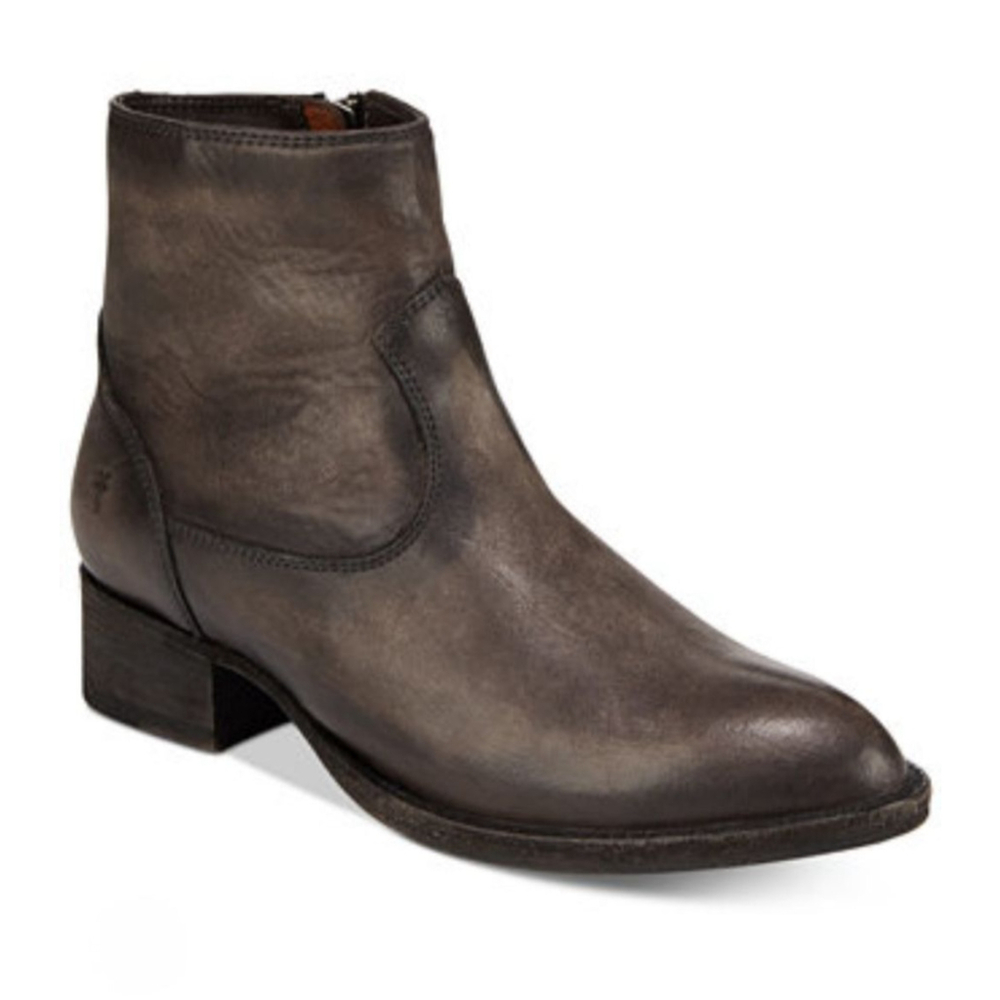 FRYE Brooke Short Gray Leather Ankle Boots & Booties Size 6